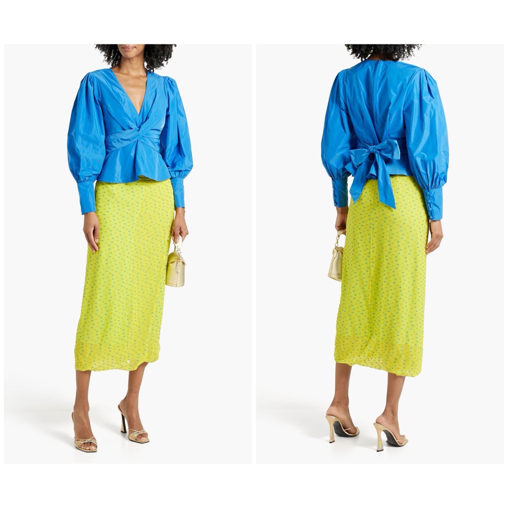 Veronica Beard | Seema Peplum Taffeta Top | Size 4 | $398